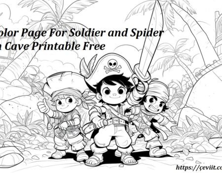 Color Page For Soldier and Spider In Cave Printable Free